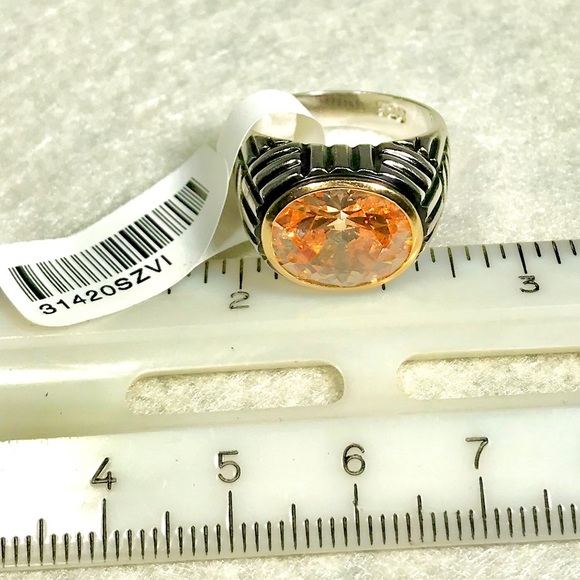 925 Sterling Silver Ring with AAA grade Champagne - Picture 5 of 7